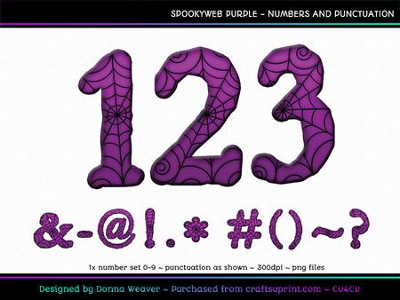 Spookyweb Purple Numbers and Punctuation