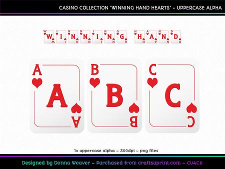 Winning Hand Hearts Uppercase Alpha