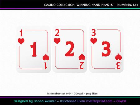 Winning Hand Hearts Numbers