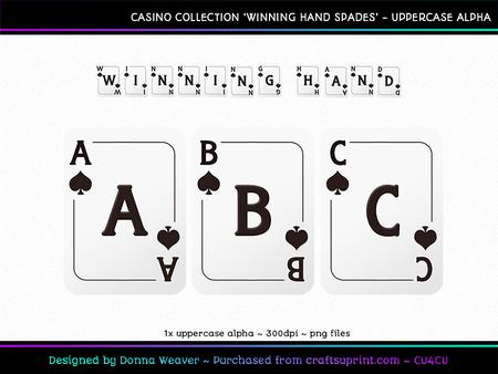 Winning Hand Spades Uppercase Alpha