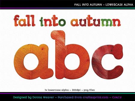 Fall Into Autumn Lowercase Alpha