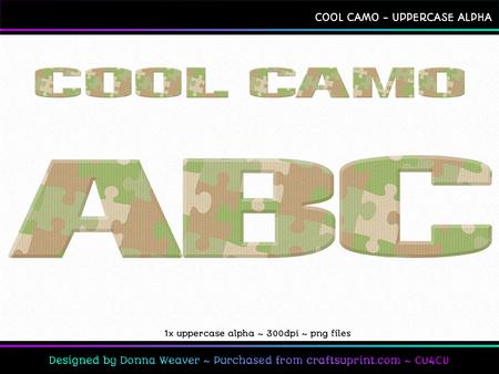 Cool Camo Uppercase Alpha