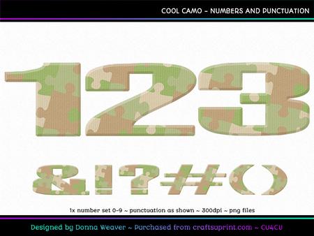 Cool Camo Numbers and Punctuation