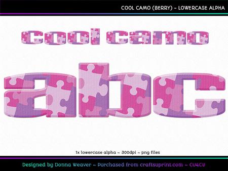 Cool Camo Berry Lowercase Alpha