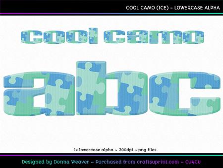 Cool Camo Ice Lowercase Alpha