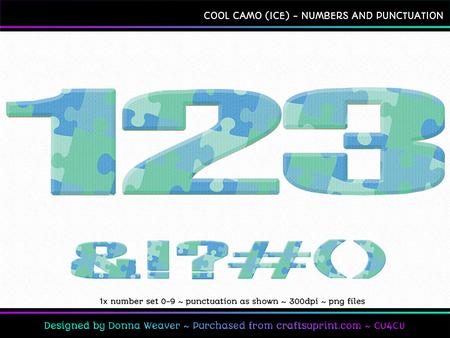 Cool Camo Ice Numbers and Punctuation