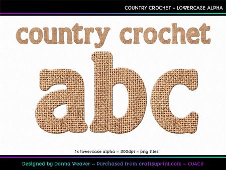 Country Crochet Lowercase Alpha