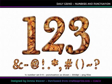 Daily Grind Numbers and Punctuation