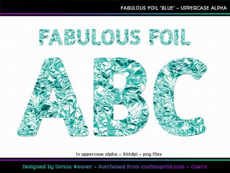 Fabulous Foil Blue Uppercase Alpha