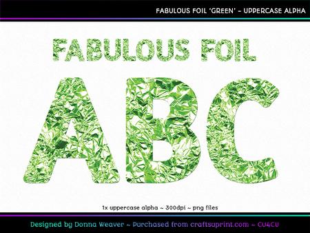 Fabulous Foil Green Uppercase Alpha
