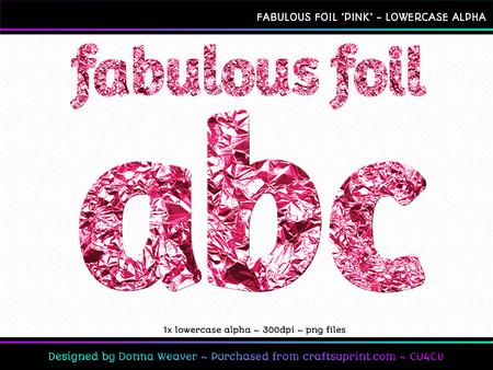 Fabulous Foil Pink Lowercase Alpha