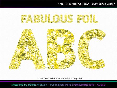 Fabulous Foil Yellow Uppercase Alpha