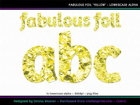 Fabulous Foil Yellow Lowercase Alpha