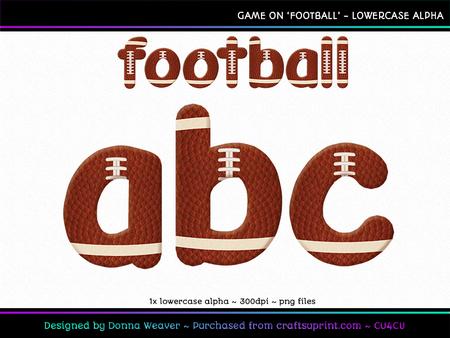 Cu4cu Game on Football Lowercase Alpha
