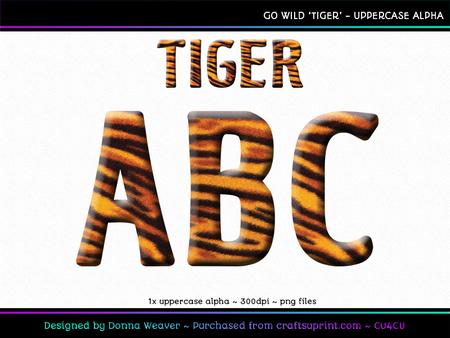Cu4cu Go Wild Tiger Uppercase Alpha