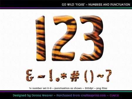 Cu4cu Go Wild Tiger Numbers and Punctuation