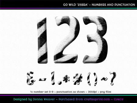 Cu4cu Go Wild Zebra Numbers and Punctuation