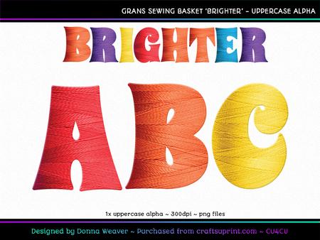 Cu4cu Grans Sewing Basket Brighter Uppercase Alpha