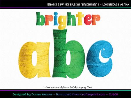 Cu4cu Grans Sewing Basket Brighter Lowercase Alpha 1