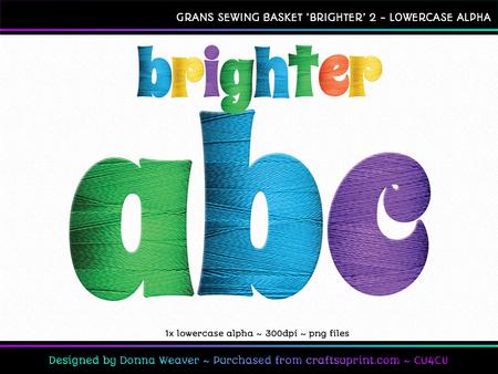 Cu4cu Grans Sewing Basket Brighter Lowercase Alpha 2