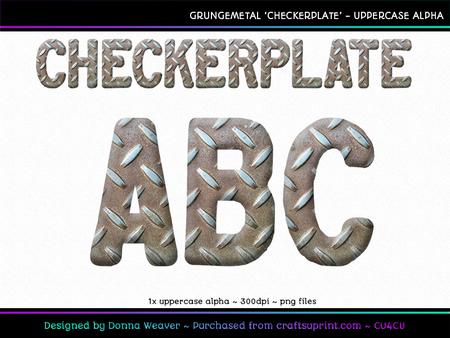 Cu4cu Grungemetal Checkerplate Uppercase Alpha