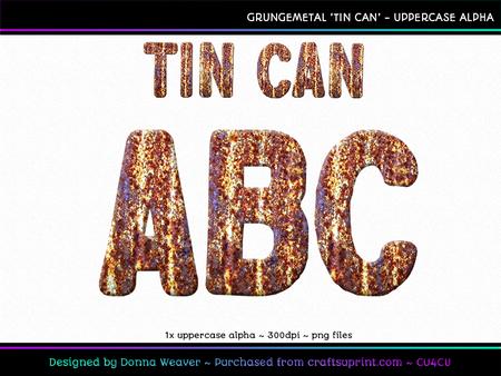 Cu4cu Grungemetal Tin Can Uppercase Alpha