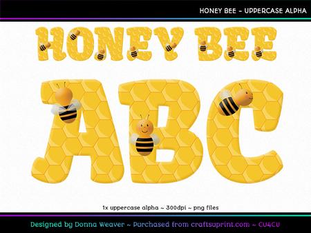 Cu4cu Honey Bee Uppercase Alpha