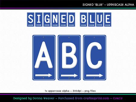 Cu4cu Signed Blue Uppercase Alpha