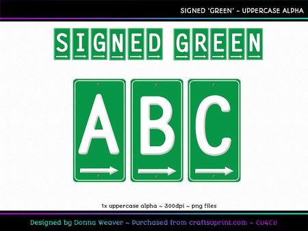 Cu4cu Signed Green Uppercase Alpha