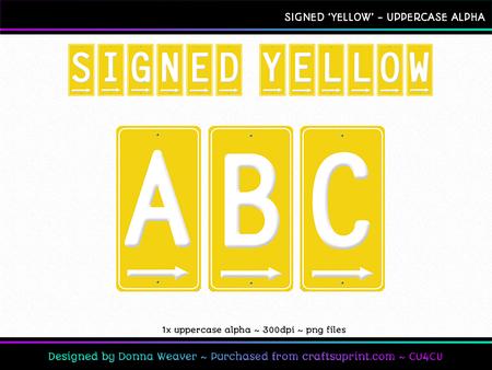 Cu4cu Signed Yellow Uppercase Alpha