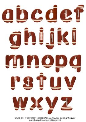 Game on Football Lowercase Alphabet Sheet