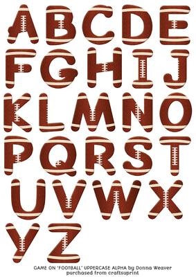 Game on Football Uppercase Alphabet Sheet
