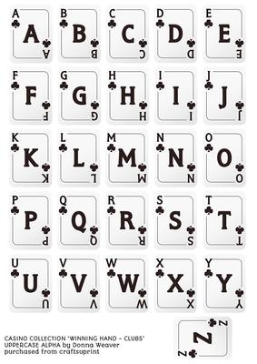 Winning Hand Clubs Uppercase Alphabet Sheet