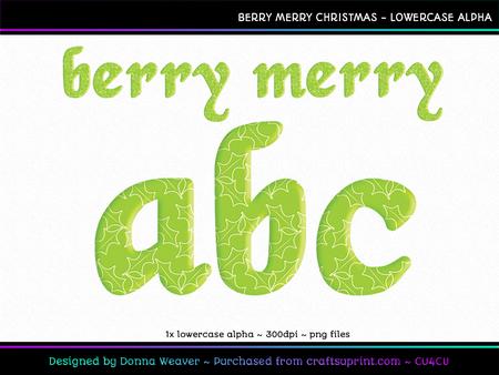 Berry Merry Christmas Lowercase Alpha