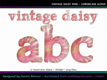 Cu4cu Vintage Daisy Pink Lowercase Alphabet