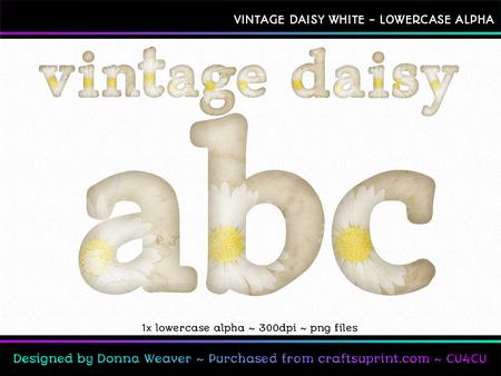 Cu4cu Vintage Daisy White Lowercase Alphabet