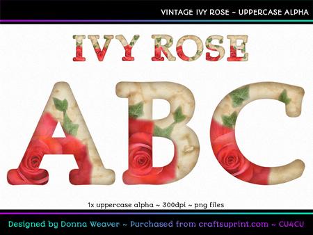 Cu4cu Vintage Ivy Rose Uppercase Alphabet