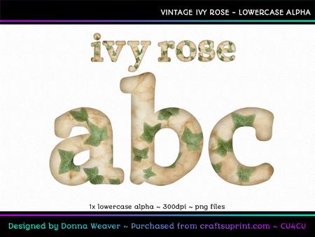 Cu4cu Vintage Ivy Rose Lowercase Alphabet