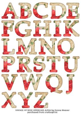 Vintage Ivy Rose Uppercase Alphabet Sheet