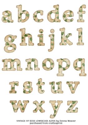 Vintage Ivy Rose Lowercase Alphabet Sheet