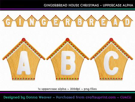Cu4cu Gingerbread House Christmas Uppercase Alpha