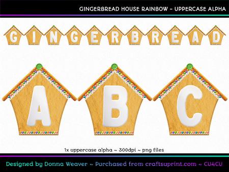 Cu4cu Gingerbread House Rainbow Uppercase Alpha