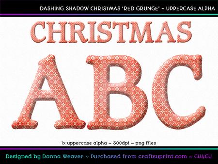 Dashing Shadow Christmas Grunge Uppercase Alphabet