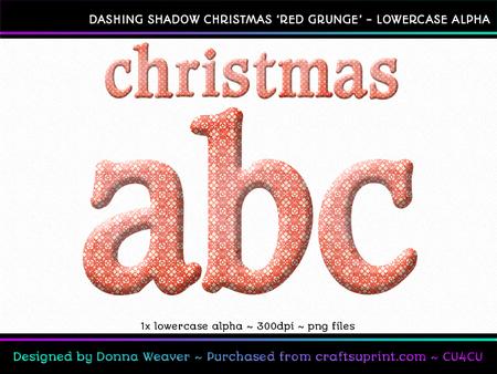 Dashing Shadow Christmas Grunge Lowercase Alphabet