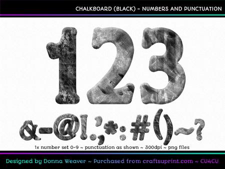 Cu4cu Chalkboard Black Numbers and Punctuation