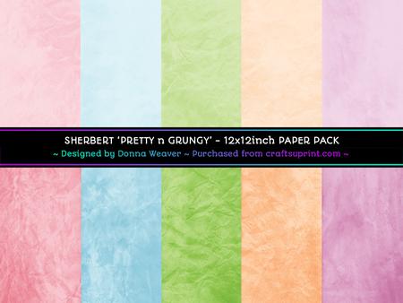 Sherbert Pretty N Grungy 12x12 in Paper Pack Commercial Use