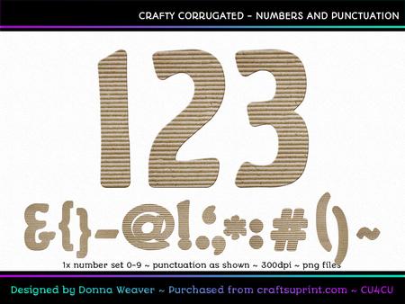 Crafty Corrugated Numbers and Punctuation Cu