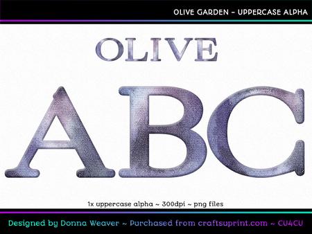 Olive Garden Uppercase Alphabet