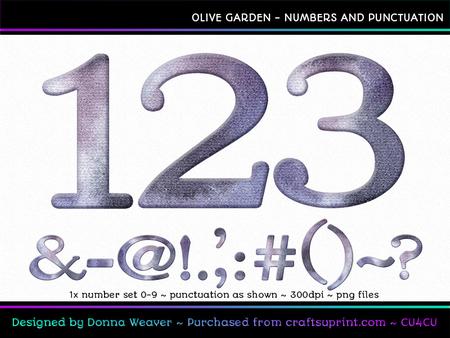 Olive Garden Numbers and Punctuation