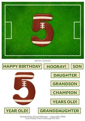 Football Birthday 5 Year Old